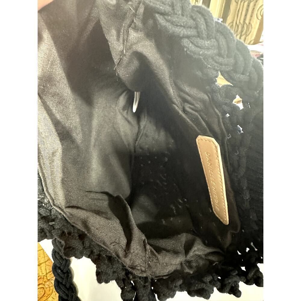 DANIELLE NICOLE Women's Hippie Bohemian Macrame Fringe Crossbody Bag Black - Picture 7 of 11